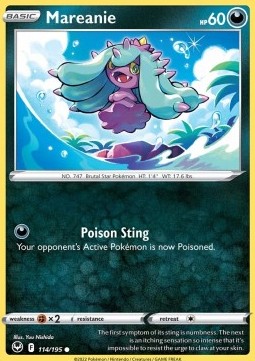 Mareanie Pokemon card from Silver Tempest
