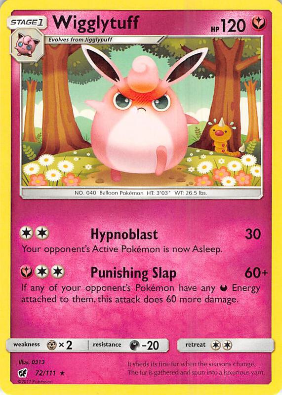 Wigglytuff Pokemon card from SM - Crimson Invasion
