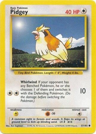 Pidgey Pokemon card from Base Set