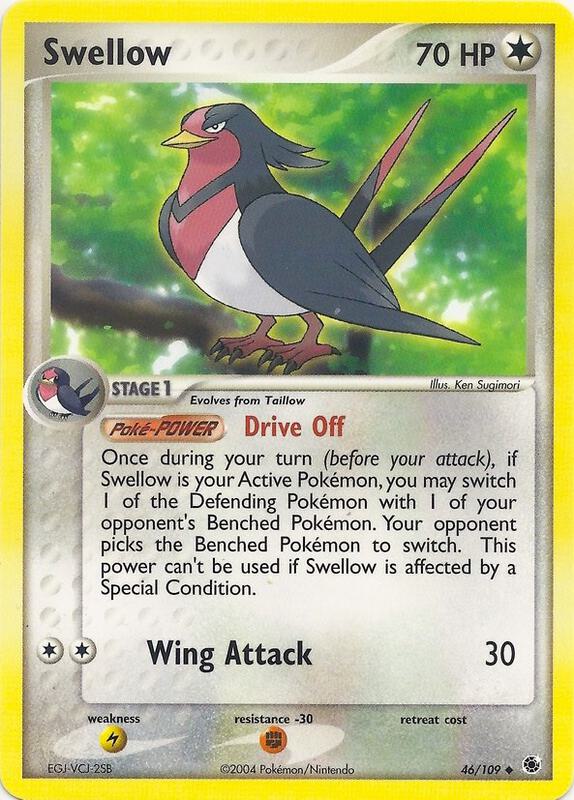 Swellow Pokemon card from EX Battle Stadium