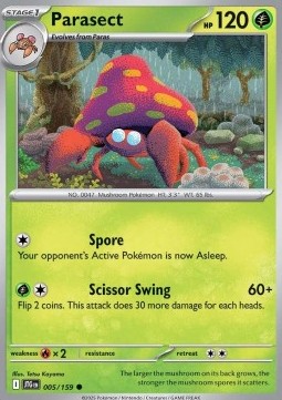 Parasect Pokemon card from Journey Together