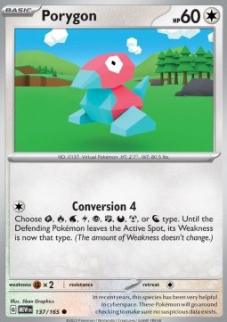 Porygon Pokemon card from 151
