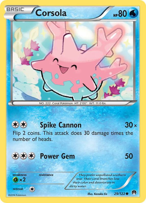 Corsola Pokemon card from XY - BREAKpoint