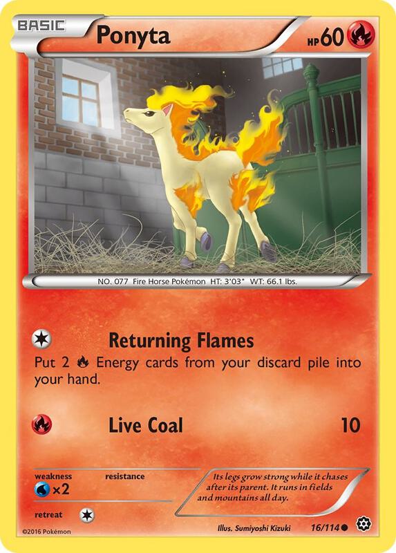 Ponyta Pokemon card from XY - Steam Siege