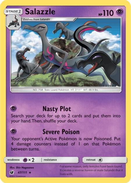 Salazzle Pokemon card from SM - Crimson Invasion
