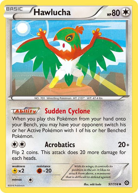 Hawlucha Pokemon card from XY - Steam Siege