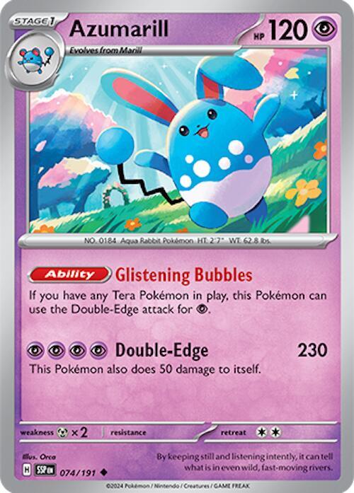 Azumarill Pokemon card from SV08: Surging Sparks