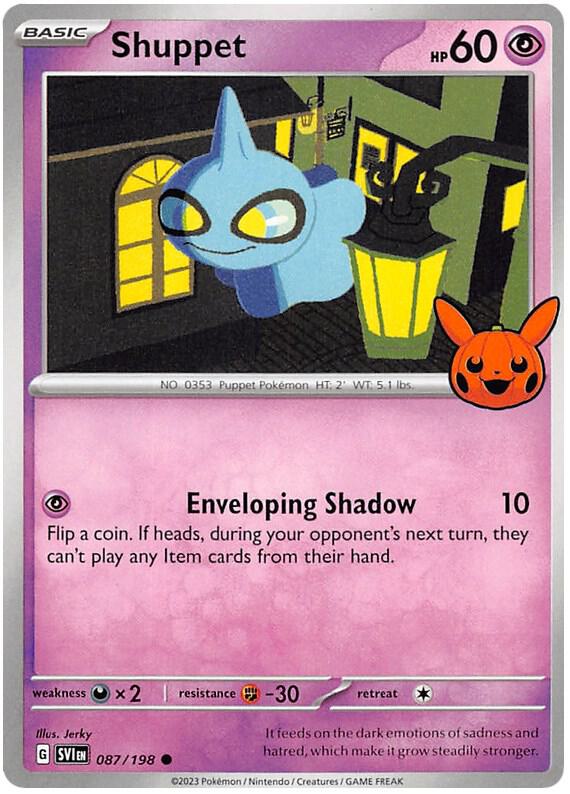 Shuppet Pokemon card from Trick or Trade BOOster Bundle 2023
