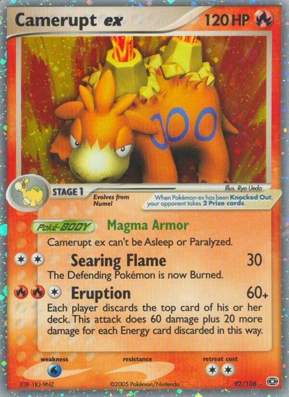 Camerupt ex Pokemon card from Emerald