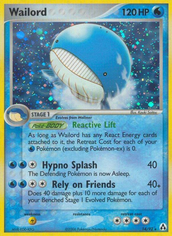 Wailord Pokemon card from Legend Maker