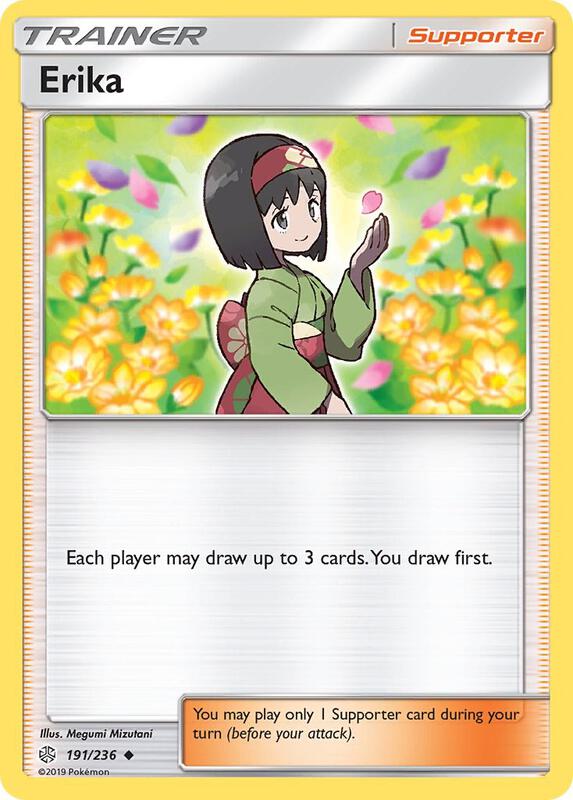 Erika Pokemon card from SM - Cosmic Eclipse