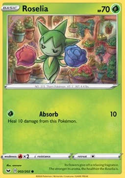 Roselia Pokemon card from Sword Shield