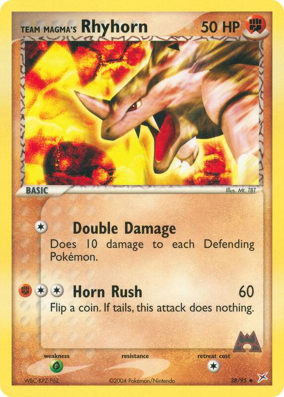 Team Magma's Rhyhorn Pokemon card from Team Magma vs Team Aqua
