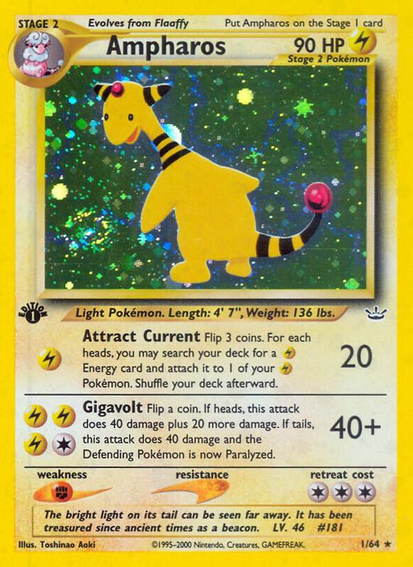 Ampharos Pokemon card from Neo Revelation