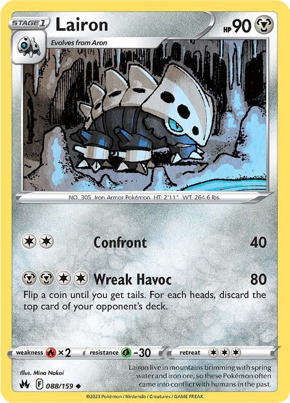 Lairon Pokemon card from Crown Zenith