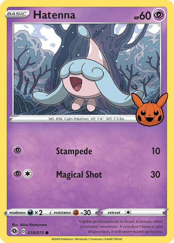 Hatenna Pokemon card from Trick or Trade BOOster Bundle