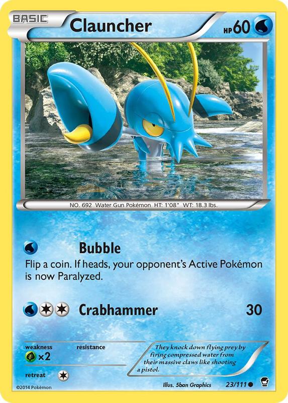 Clauncher Pokemon card from XY - Furious Fists