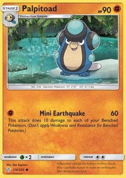 Palpitoad Pokemon card from Cosmic Eclipse
