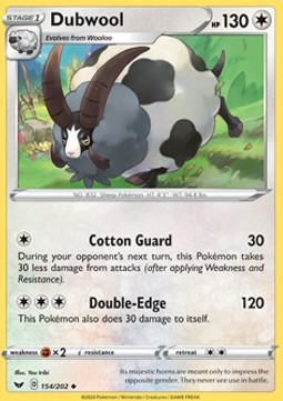 Dubwool Pokemon card from Sword Shield