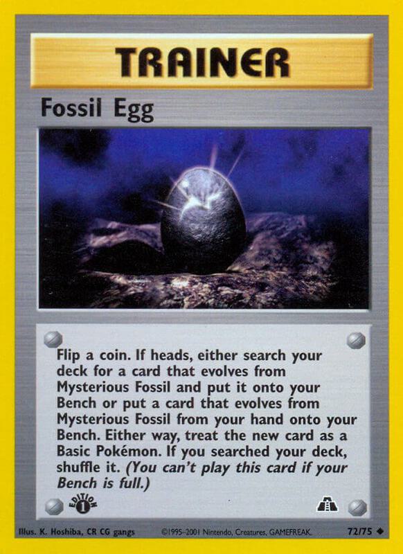 Fossil Egg Pokemon card from Neo Discovery
