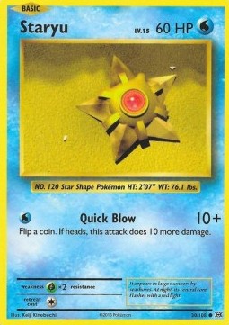 Staryu Pokemon card from Evolutions
