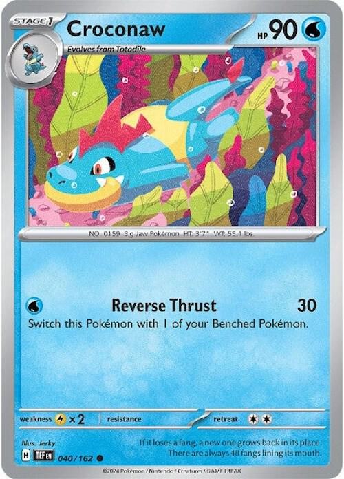 Croconaw Pokemon card from SV05: Temporal Forces