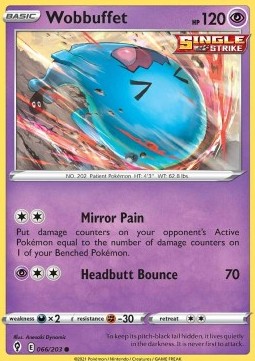 Wobbuffet Pokemon card from Evolving Skies