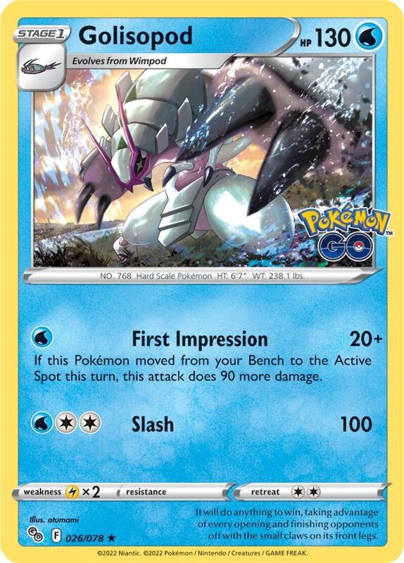 Golisopod Pokemon card from Pokemon GO