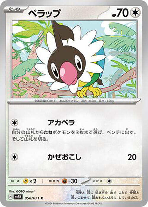 Chatot (Japanese) Pokemon card from SV5K: Wild Force