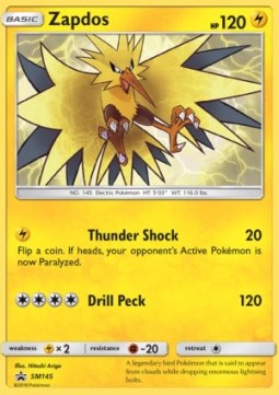 Zapdos Pokemon card from SM Black Star Promos
