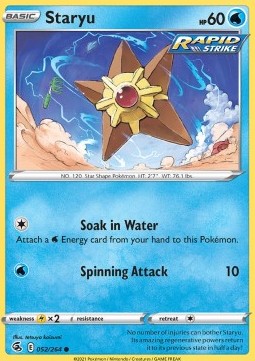 Staryu Pokemon card from Fusion Strike