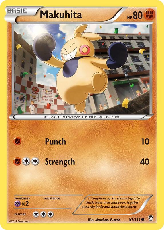 Makuhita Pokemon card from XY - Furious Fists