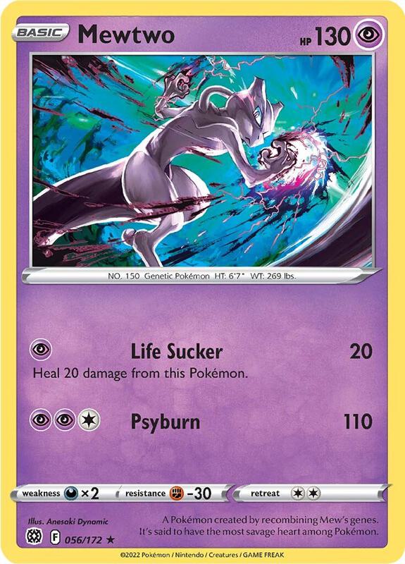 Mewtwo Pokemon card from SWSH09: Brilliant Stars
