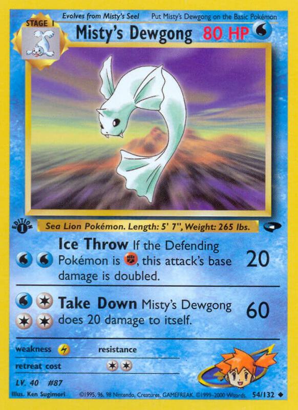 Misty's Dewgong Pokemon card from Gym Challenge