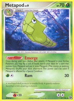 Metapod Lv.9 Pokemon card from Great Encounters