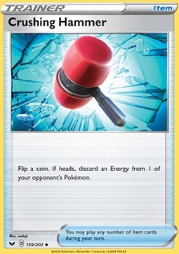 Crushing Hammer Pokemon card from Sword Shield