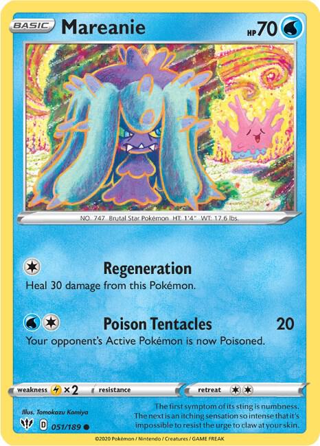 Mareanie Pokemon card from SWSH03: Darkness Ablaze