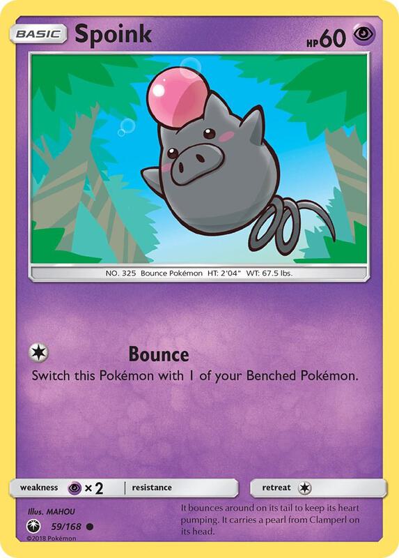 Spoink Pokemon card from SM - Celestial Storm