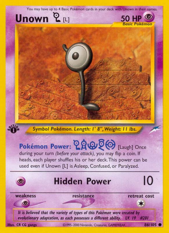 Unown [L] Pokemon card from Neo Destiny