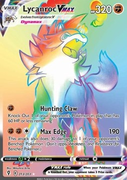 Lycanroc VMAX Pokemon card from Evolving Skies