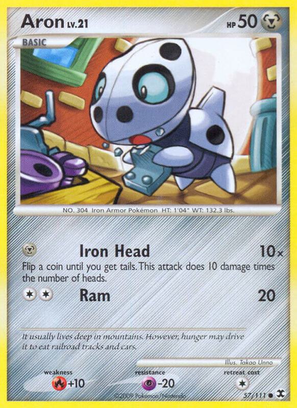 Aron Pokemon card from Rising Rivals