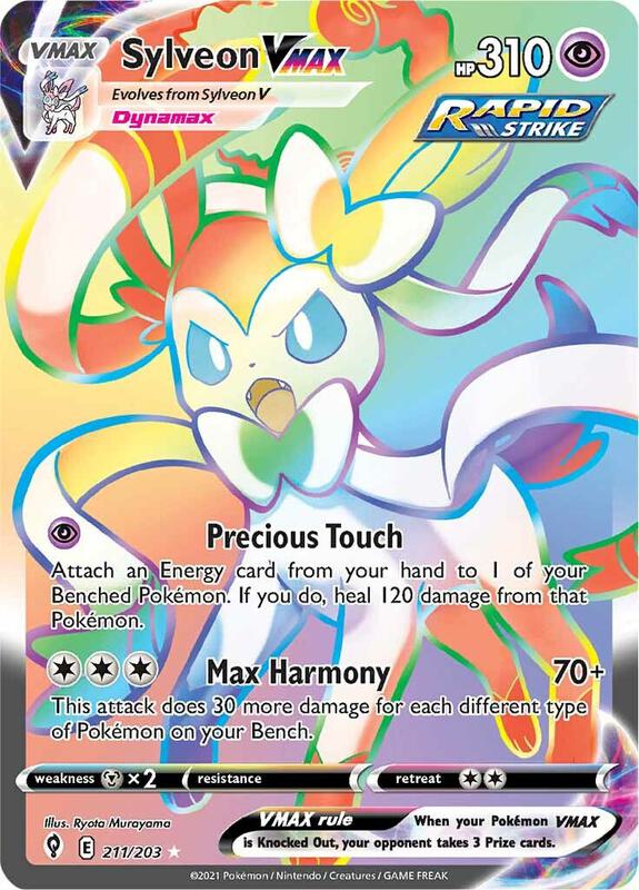 Sylveon VMAX (Secret) Pokemon card from SWSH07: Evolving