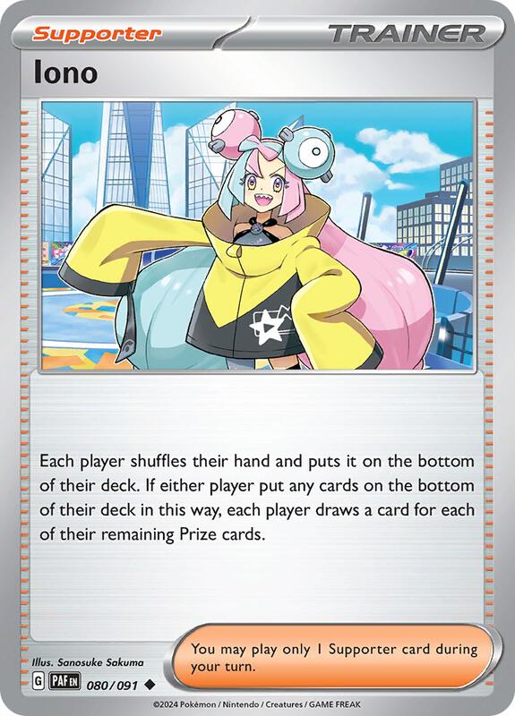 Iono Pokemon card from SV: Paldean Fates