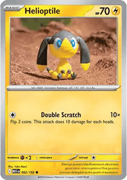Helioptile Pokemon card from Mega Evolution