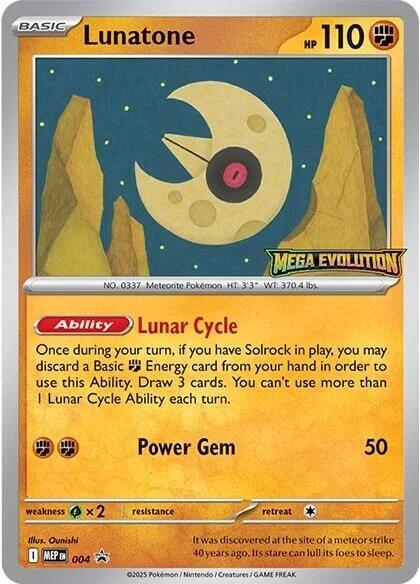 Lunatone - 004 Pokemon card from ME: Mega Evolution Promo