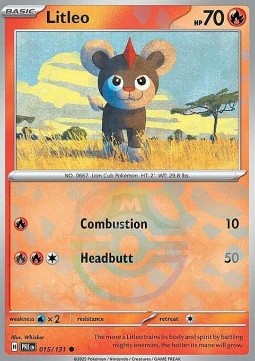 Litleo Pokemon card from Prismatic Evolutions Additionals