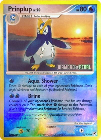 Prinplup Pokemon card from Burger King Promos