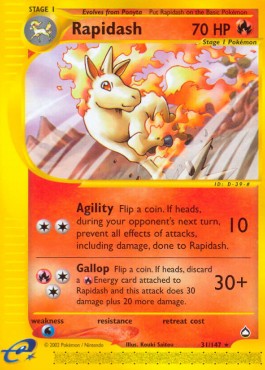 Rapidash Pokemon card from Aquapolis
