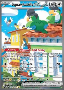 Squawkabilly ex Pokemon card from Paldea Evolved