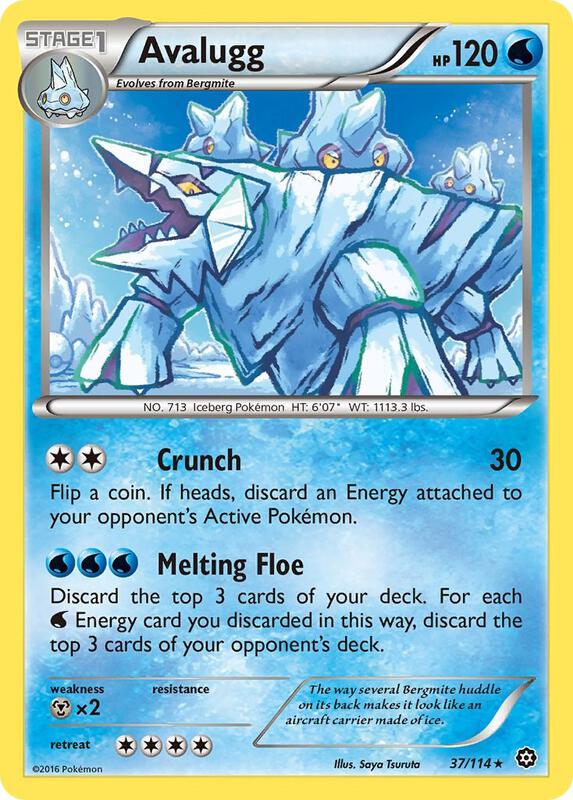 Avalugg Pokemon card from XY - Steam Siege